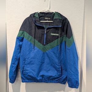 Members Only Blue and Green Windbreaker